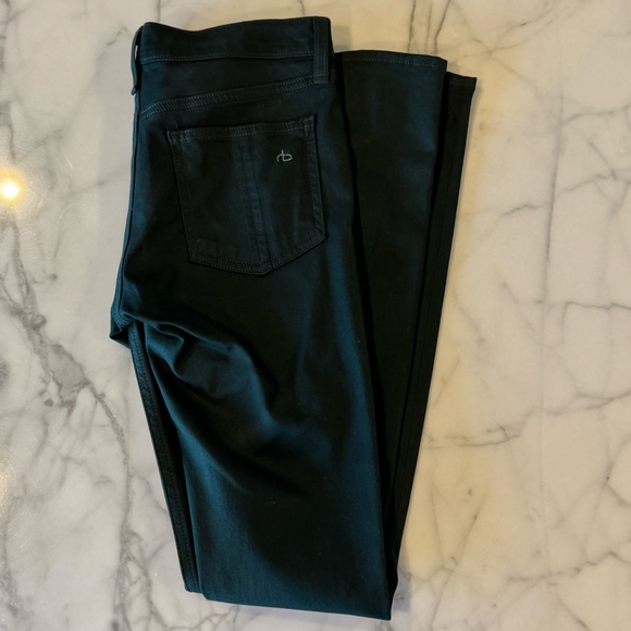 Rag and Bone Coated leggings in green gables size 24 - Picture 3 of 6